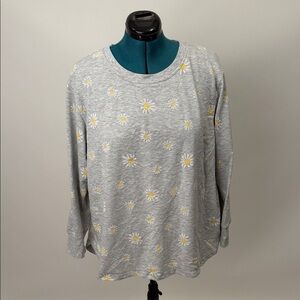 Jane and Delancey Gray Daisy Long Sleeve Top
